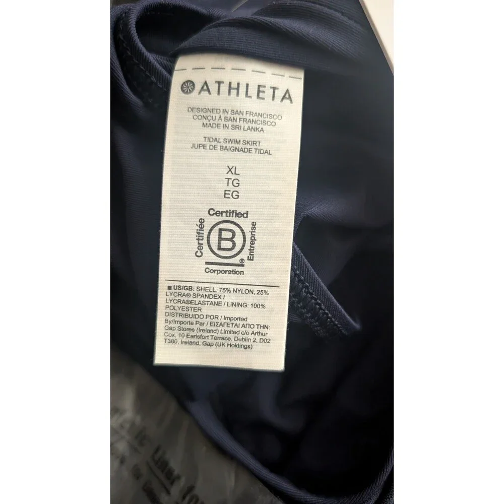 NWT Athleta Womens XLarge Navy Blue Tidal Swim Skirt 405807